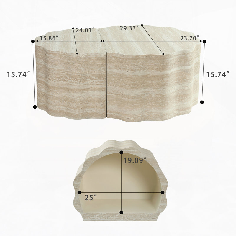 Tables d'appoint rondes, ensemble de 2 tables d'appoint en bois, table de bout gigogne pour salon, tables d'appoint minimalistes, bureau d'appoint, balcon, sans assemblage, beige