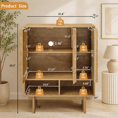 Buffet 31,6 po Mid Century