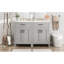 Meuble-lavabo moderne de 48 pouces avec lavabo en céramique, portes à fermeture en douceur, tiroir rabattable, tablettes de porte à double couche, solution de rangement élégante