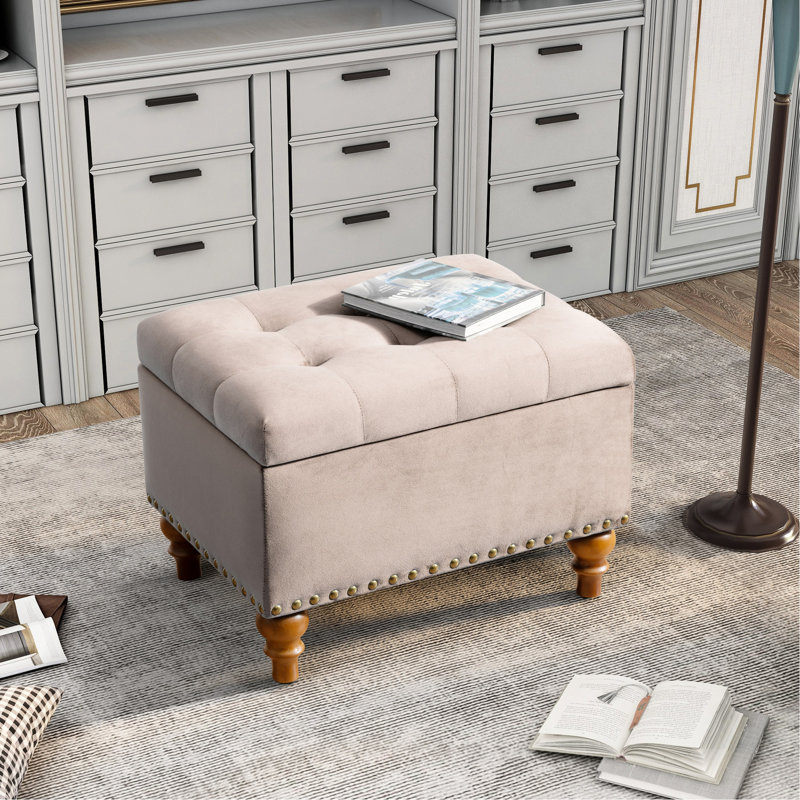 Velours revêtu de tissu carré - Option de rangement élégante pour ajouter du style à votre espace, Rose