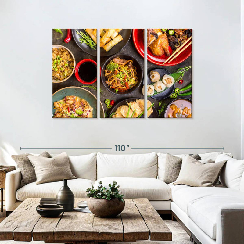 Yarlin Assorted Chinese Dishes, 48" H x 74" W