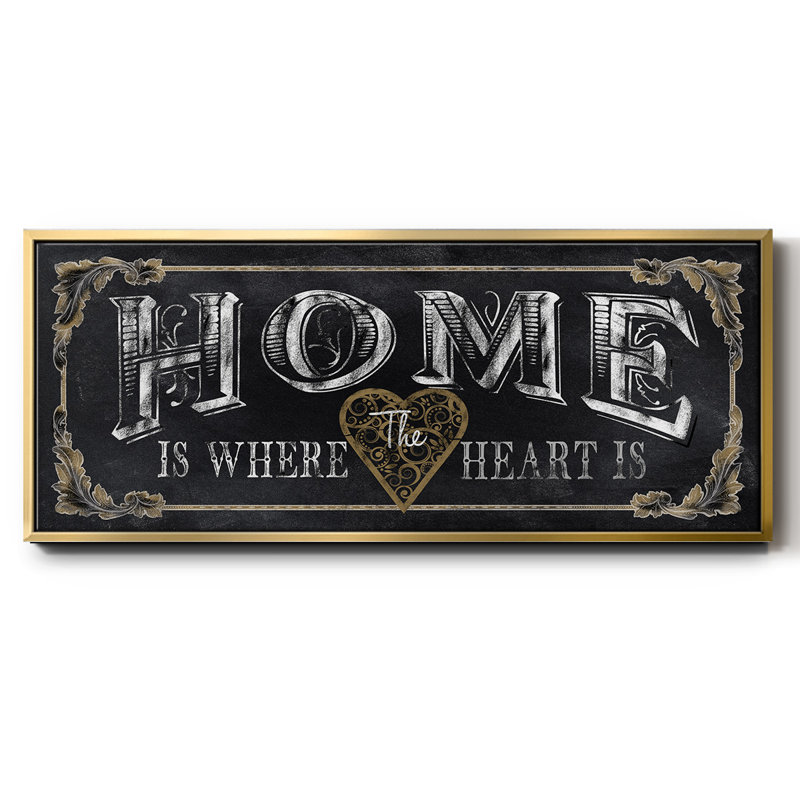 Home- Framed Canvas, 12" H x 30" W
