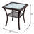 All-Weather Wicker Outdoor Side Table with Glass Top and Storage, Perfect for Patio and Garden