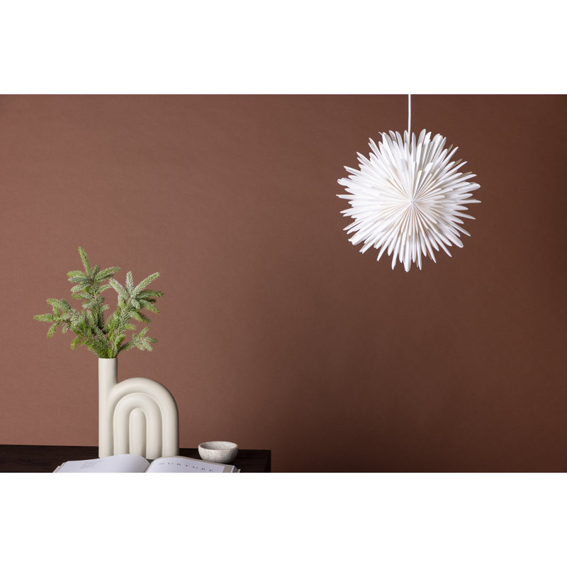 Brooklana 1 - Light Geometric Pendant, White, 35cm H x 35cm x 35cm D