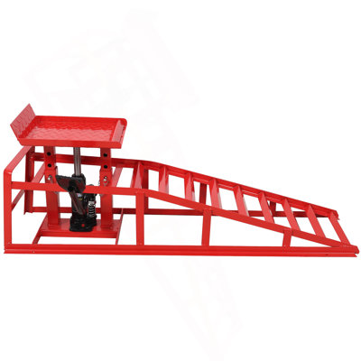 Auto Car Truck Service Ramps Lifts With Pedal, Garage Car Lift Hydraulic Ramps 5 Tonne,Automotive Hydraulic Lift Repair Frame Lift(2 Pack) Red