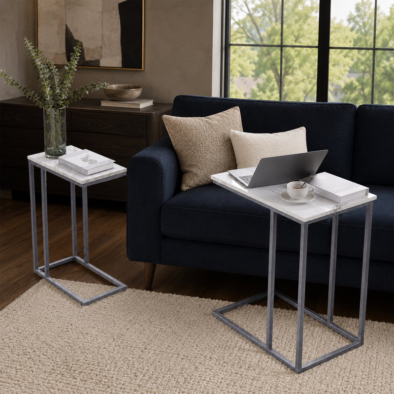 Table de bout en faux marbre