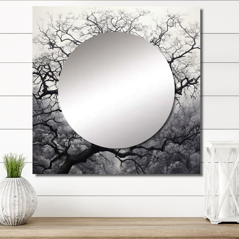 Mileta - Trees Square Mirror For Wall Art Decor, 36" x 36"