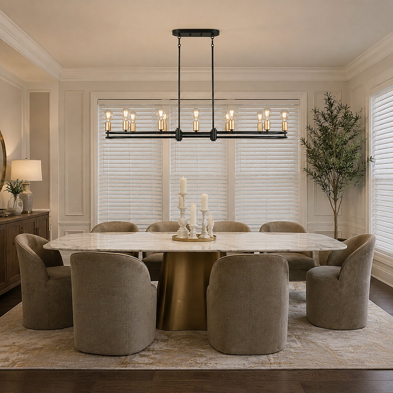 12-Light Linear Kitchen Island Pendant Light