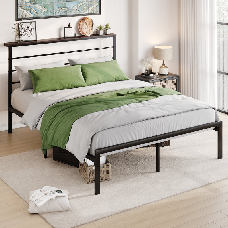 Daquona Bed Frame Storage Bed, Tan, Queen