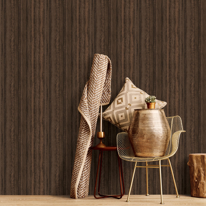 Adelphia Pearlescent Nomed Stripe Wallpaper Roll 10m x 53cm, Brown