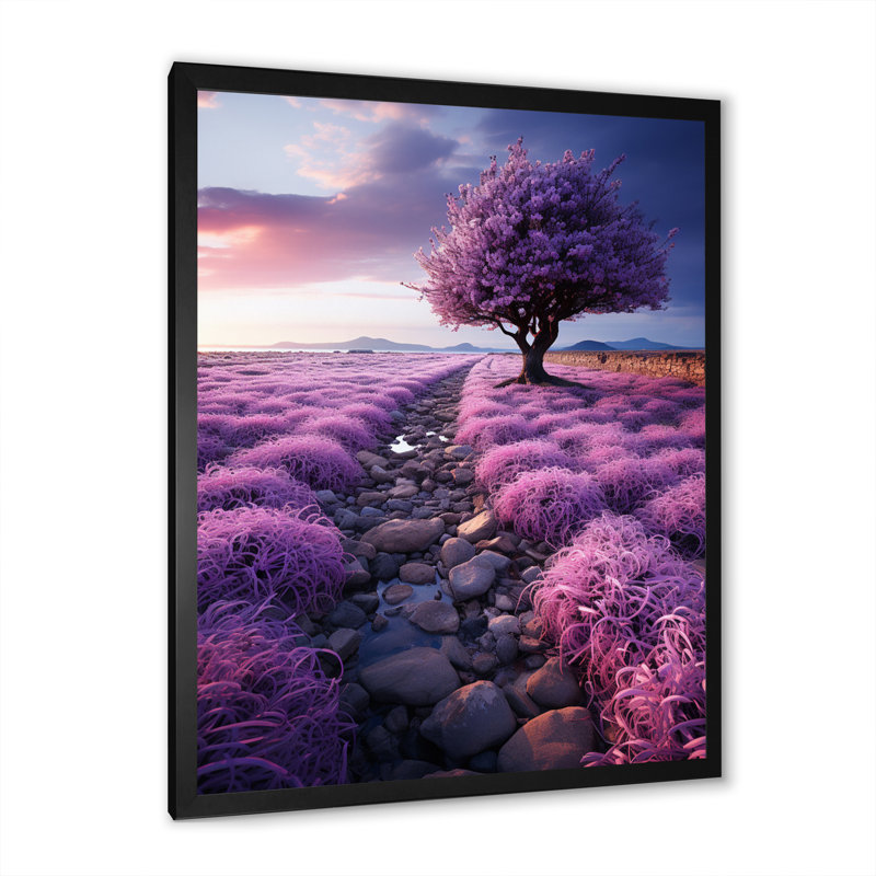 Rêves de lavande Trilby France, H 20 po x l 12 po x P 1 po, Cadre photo noir