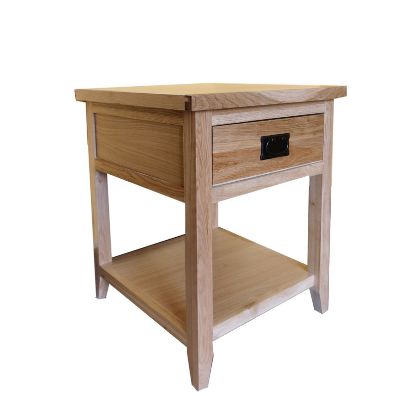 Neilton 50cm W Solid Wood Bedside Table