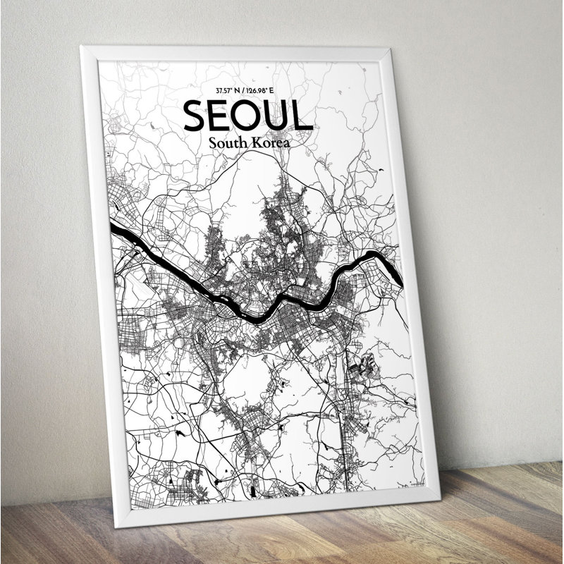 Seoul City Map - No Frame Print, 43.2cm H x 27.9cm W x 0.1cm D