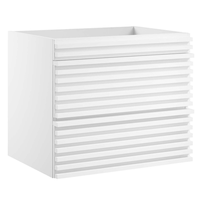 Modway Render 23.5" Wall Mounted Single Bathroom Vanity Base Only, White