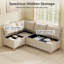 Banquette d'angle modulaire avec rangement, banquette de petit-déjeuner rembourrée en forme de L pour 7 personnes avec 1 siège d'angle-880015945-880015952