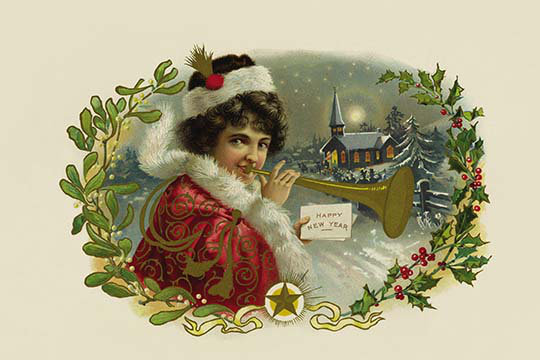 « happy new year », reproduction d’art, H 24 po x l 36 po x P 1,5 po