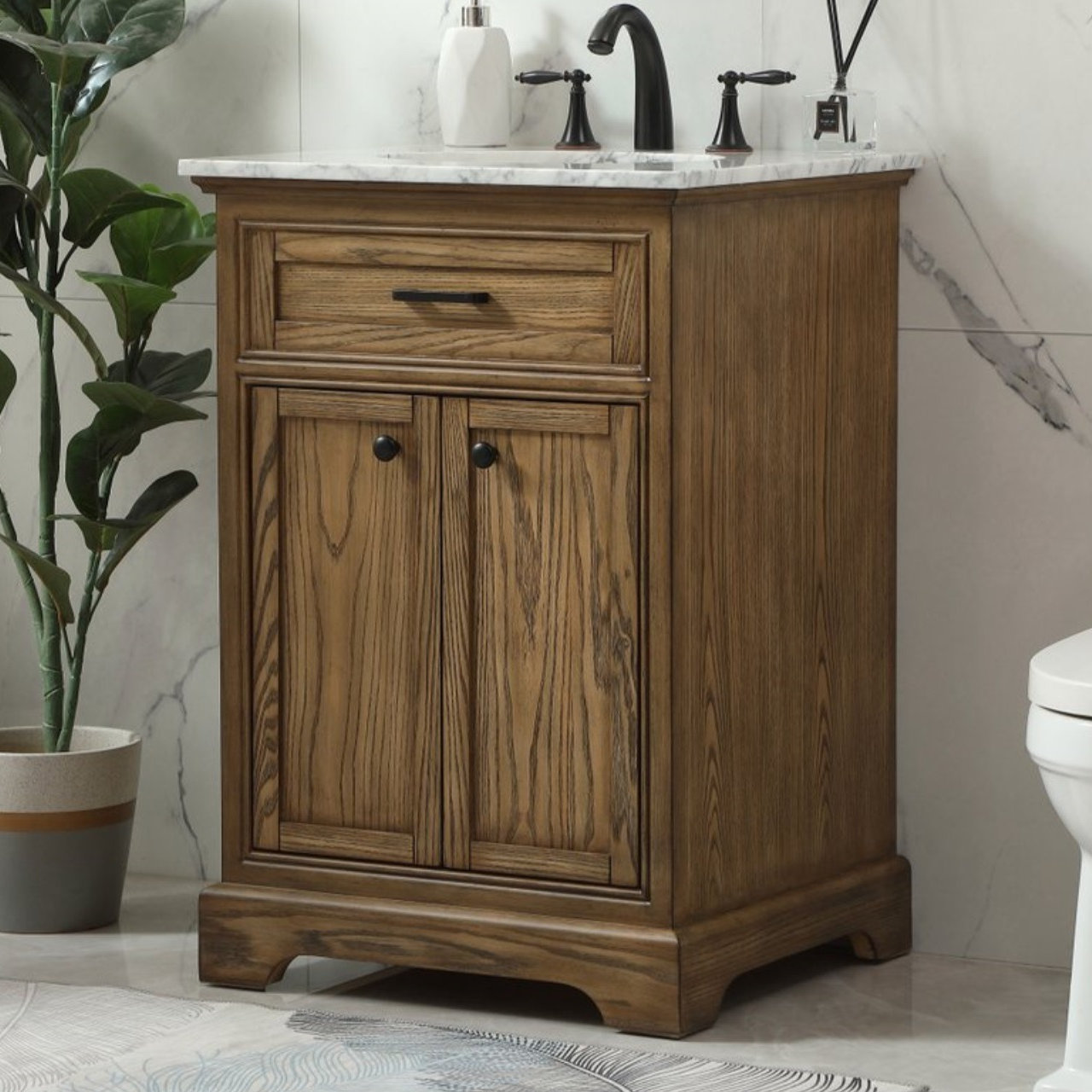 Hermes 24'' Single Bathroom Vanity, Driftwood