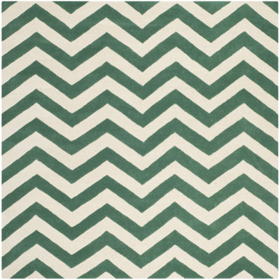 Teresita Hand-Tufted Wool Teal/Ivory Area Rug