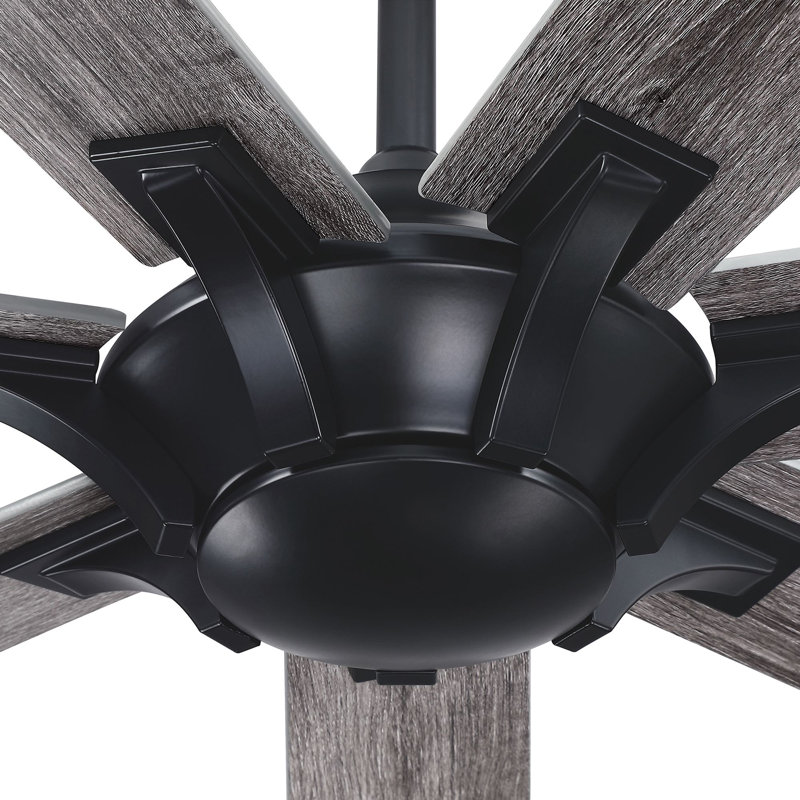 Ventilateur de plafond 72 "à 7 pales 72" sans lumières avec télécommande, Noir
