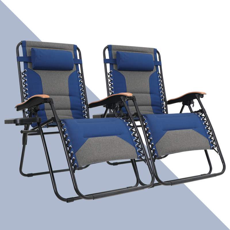Ensemble de 2 chaises rembourrées surdimensionnées avec coussin, Bleu très foncé