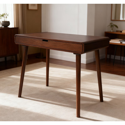 Writing Desk With Large Drawers,Computer Table For Home Office Workspace Or Entryway,Brown Colour