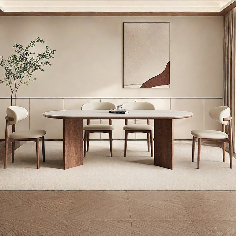Table de salle à manger moderne en pierre frittée de style moderne, H 29,53 po x L 55,12 po x l 31,5 po