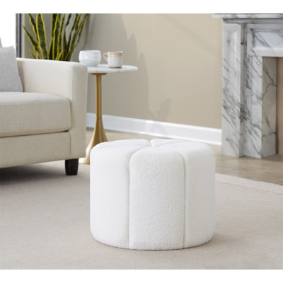 Repose-pieds en tissu blanc