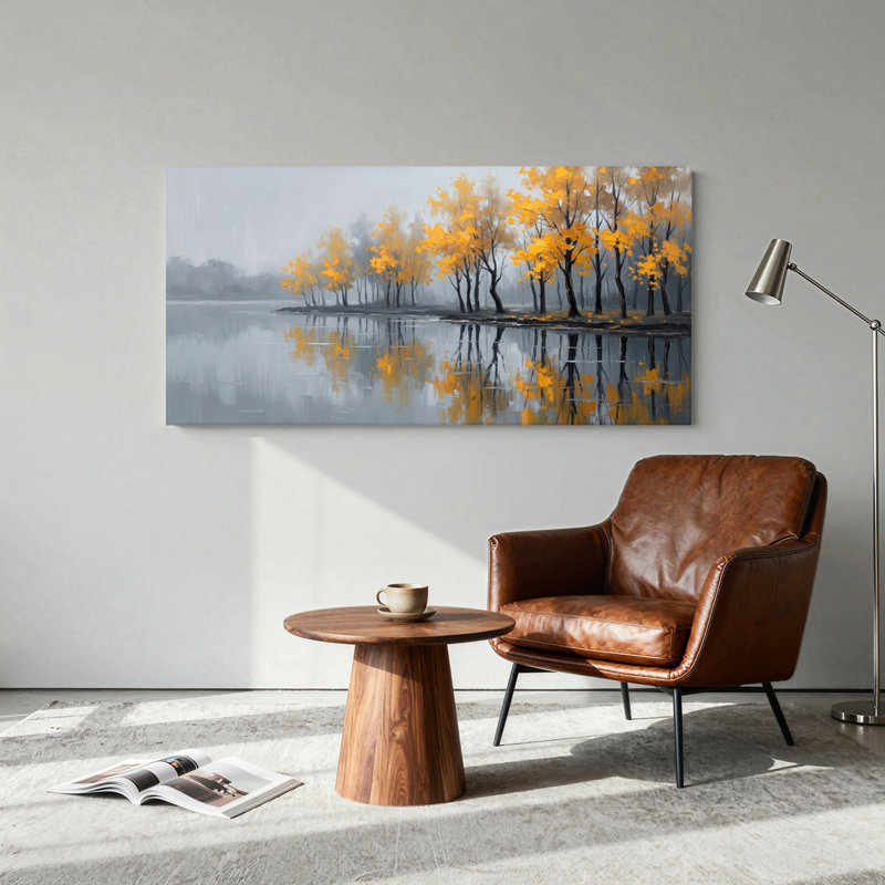 Ensemble de 1 toile murale « Reflets d'automne », 40“W x 20”H, Wrapped Canvas