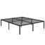 Structure de lit en acier durable, grand, noir, design moderne pour la maison