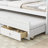 Twin Size Bed With Headboard, Footboard, Trundle And Three Storage Drawers, Twin Size Pine Wood Bed With Headboard, Footboard,White-1864679491