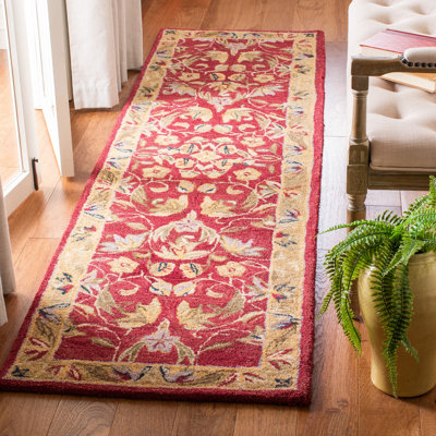 Tapis floral en laine touffeté à la main Bekah