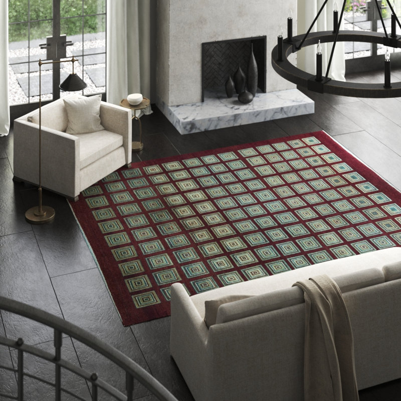 Afghan Geometric Area Rug, Rectangle 7'10" x 9'6"