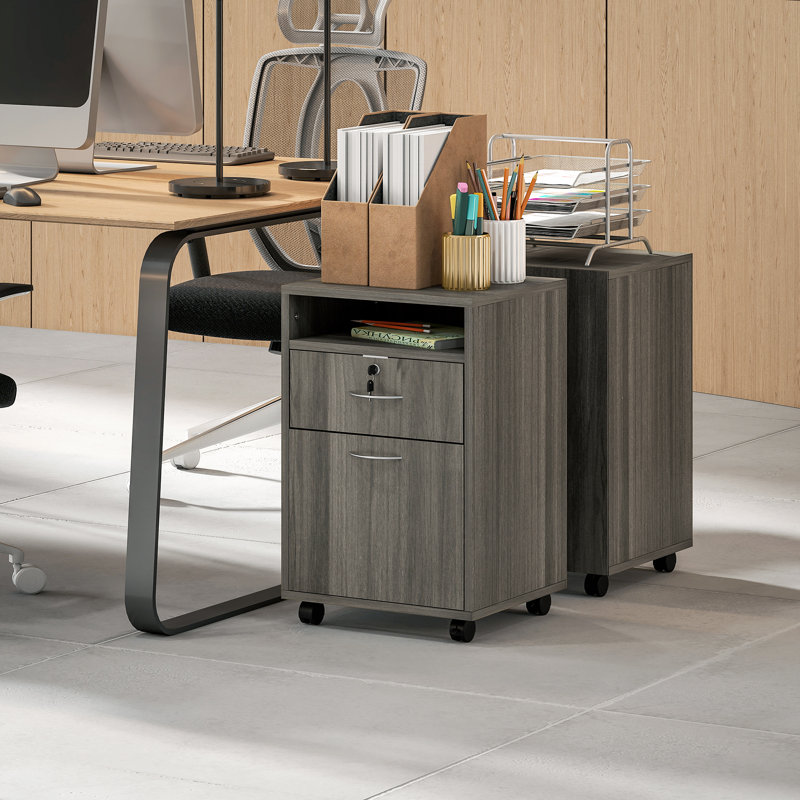 Classeur vertical avec tiroir verrouillable, classeur, gris