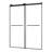 Belizzi 56" W x 76" H By Pass Frameless Exposed Roller Shower Door in Matte Black with Clear Glass