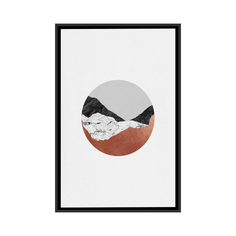 « geometric iii », reproduction d’impression sur toile, H 26 po x l 18 po x P 1,5 po, Toile avec cadre noir, Pas de tapis