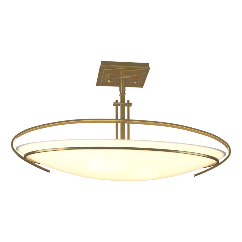 Mackintosh 2 - Light 23.6" Simple Bowl Semi Flush Mount, Modern Brass