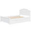 Lit plateforme double en bois avec tête de lit et deux tiroirs de rangement, finition blanche-982983914