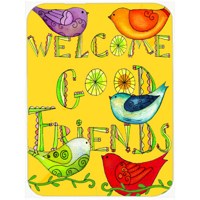 Caroline's Treasures Welcome Good Friends Inspirational Glass Cutting Board