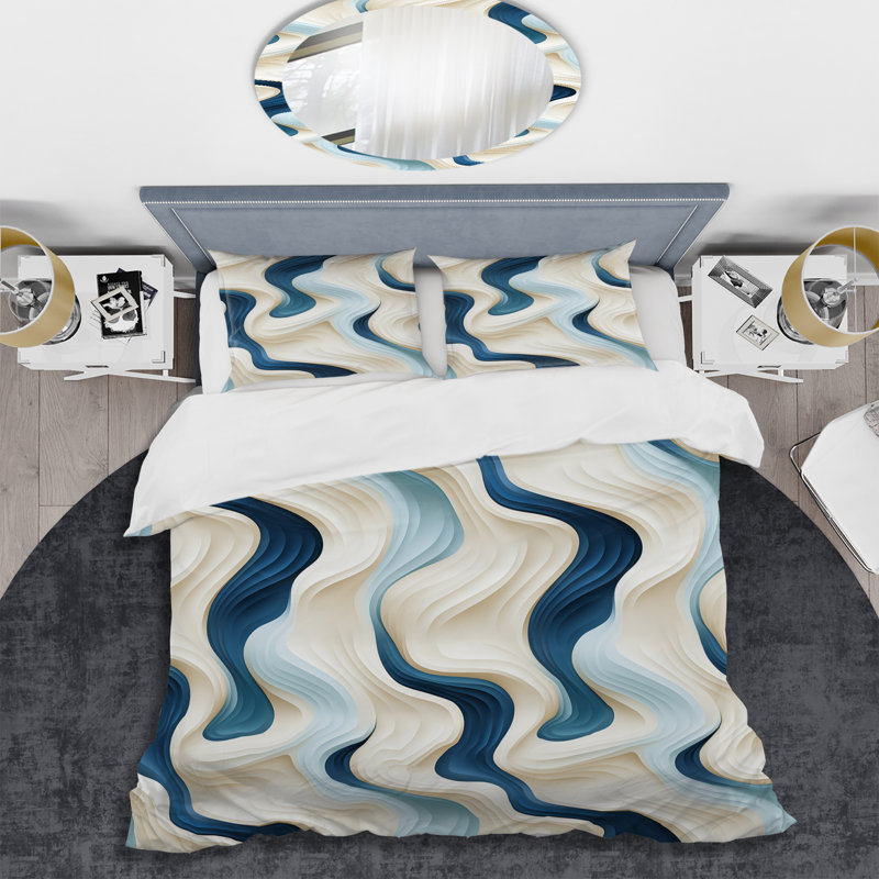 Sculptural Simplicity I Floral Duvet Cover, Queen Duvet Cover + 2 Standard Shams