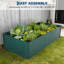 8x4x2 ft Galvanized Raised Garden Bed with Greenhouse Cover, Zippered Doors, Extra Deep-2070565179
