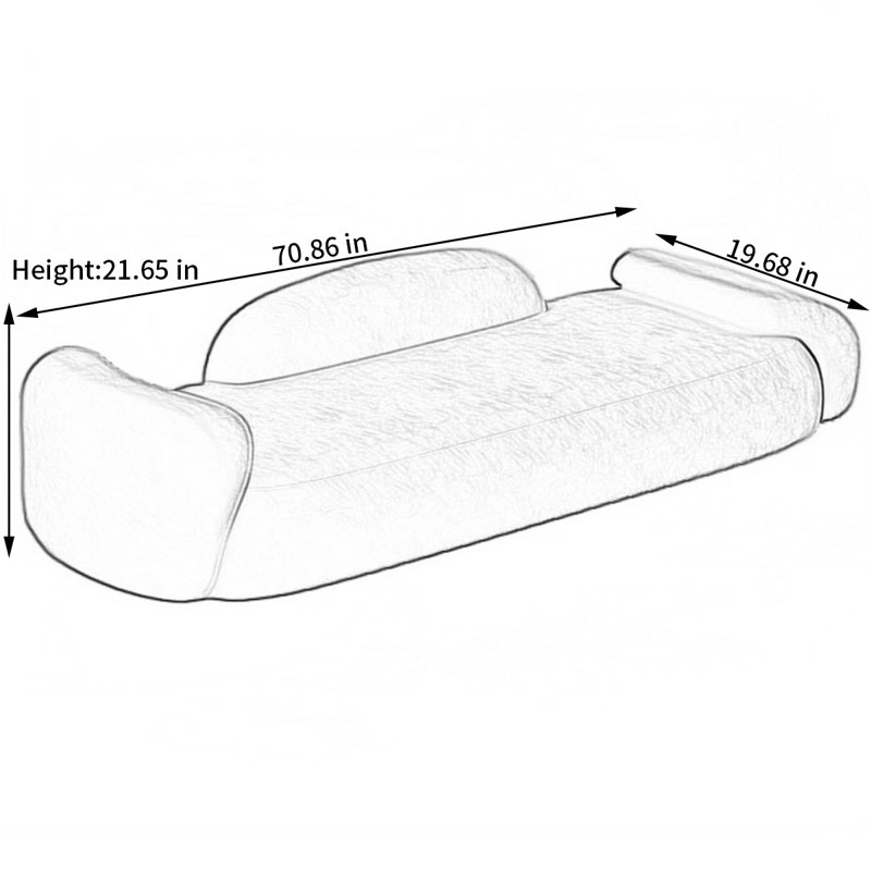 Banc rembourré en mélange de polyester Harnam, H 21,65 po x l 70,86 po x P 19,68 po, Café
