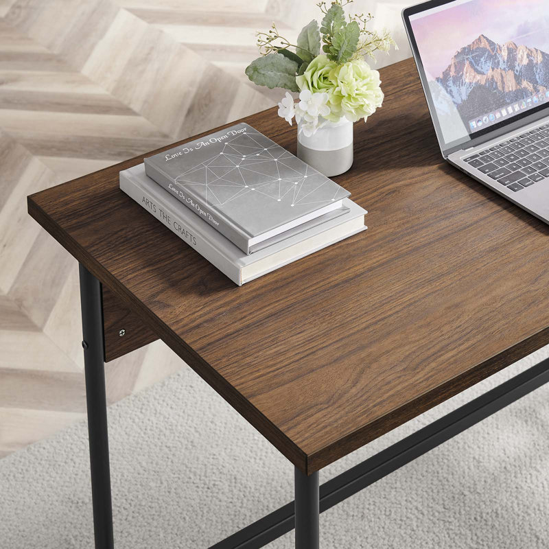 Nexus Stainless Steel Computer Desk, Walnut