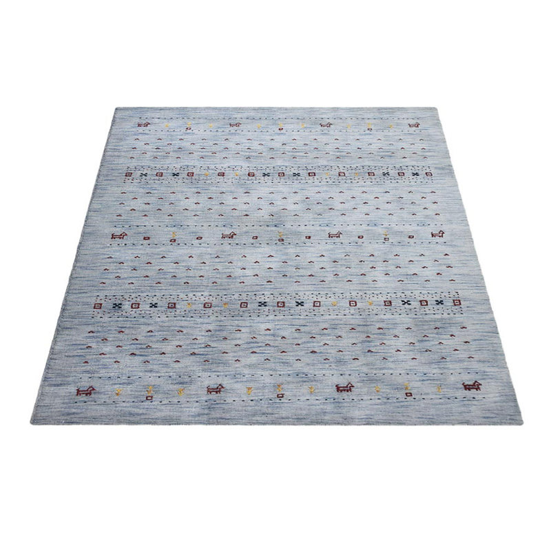 Manns Hand Knotted Loom Wool Eco-Friendly Area Rugs - Octagon, Light Blue Color, Contemporary Modern Design, High Pile Thick Handmade Anti Skid Area Rugs for Living Room, Bed Room