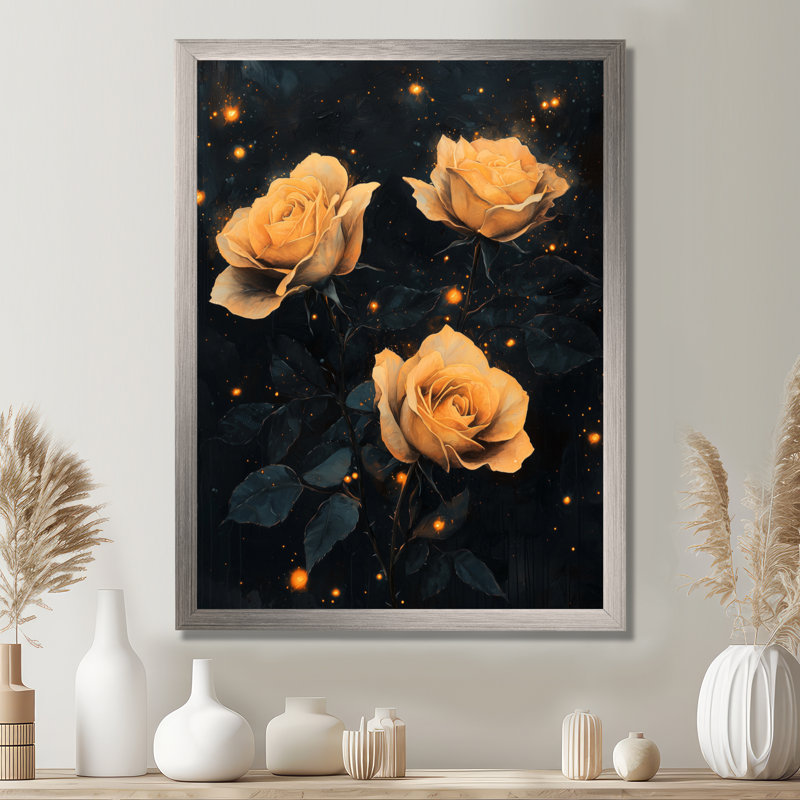 Bowdoin - impressions murales florales, Argent argent, 20" H x 12" W, Reproduction encadrée d'une seule photo