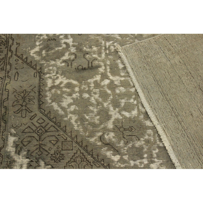 Tapis oriental gris / blanc en laine noué à la main 7 pi 8 po x 11 pi Paralta