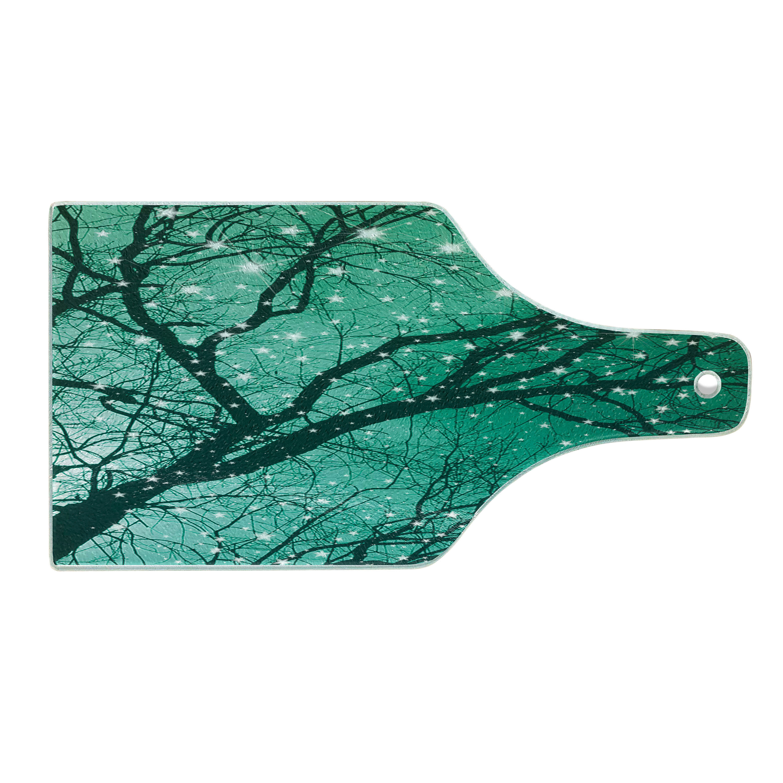 Ambesonne Tree Tempered Glass Cutting Board Stars Bare Branches Sea ...