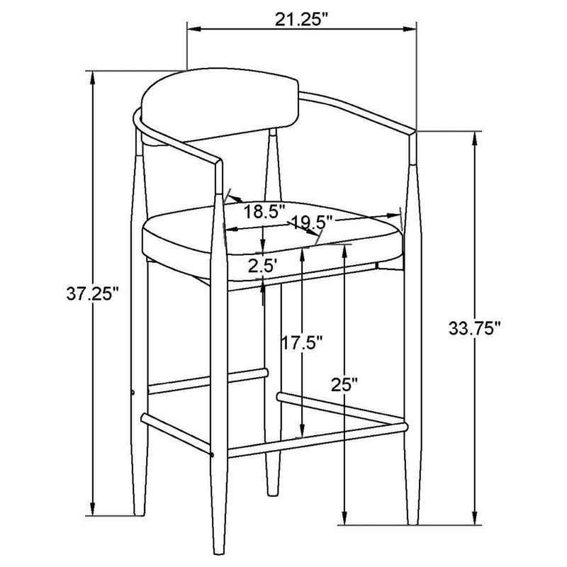 Ensemble de 2 chaises de bar Bobbi, Tabouret de comptoir (siège d'une hauteur de 19,5, Vert