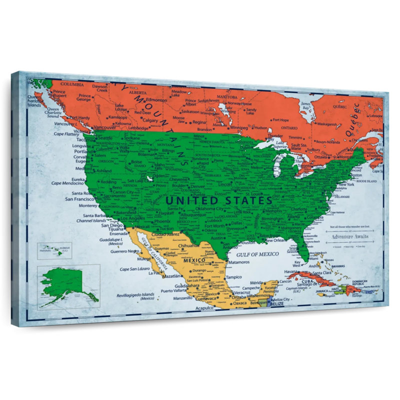 Épingle colorée colorée USA Amrico III, H 16 po x l 24 po