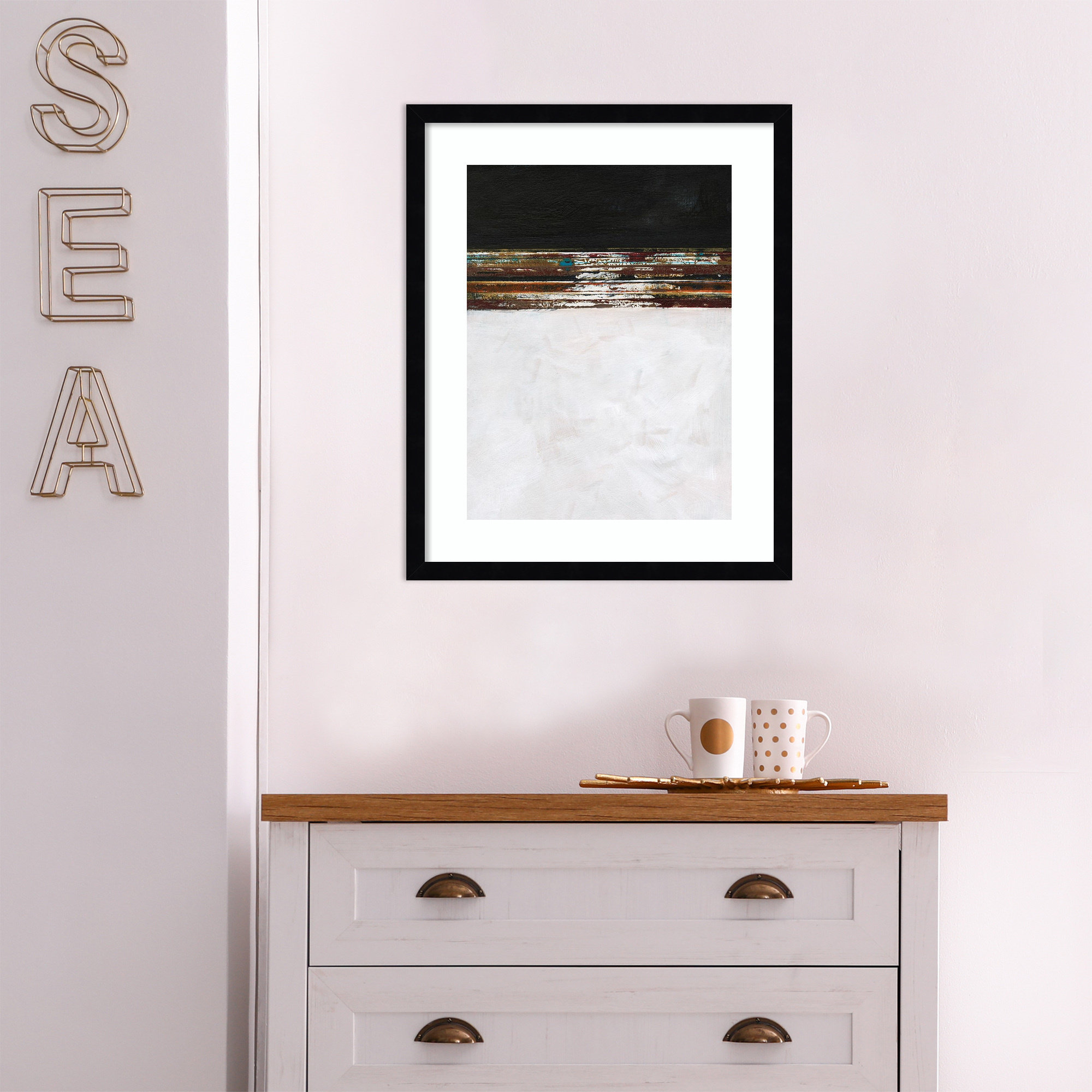 A Sense Of Space III by Jodi Fuchs, 29.12" H x 23.12" W x 0.88" D, Black Framed Paper