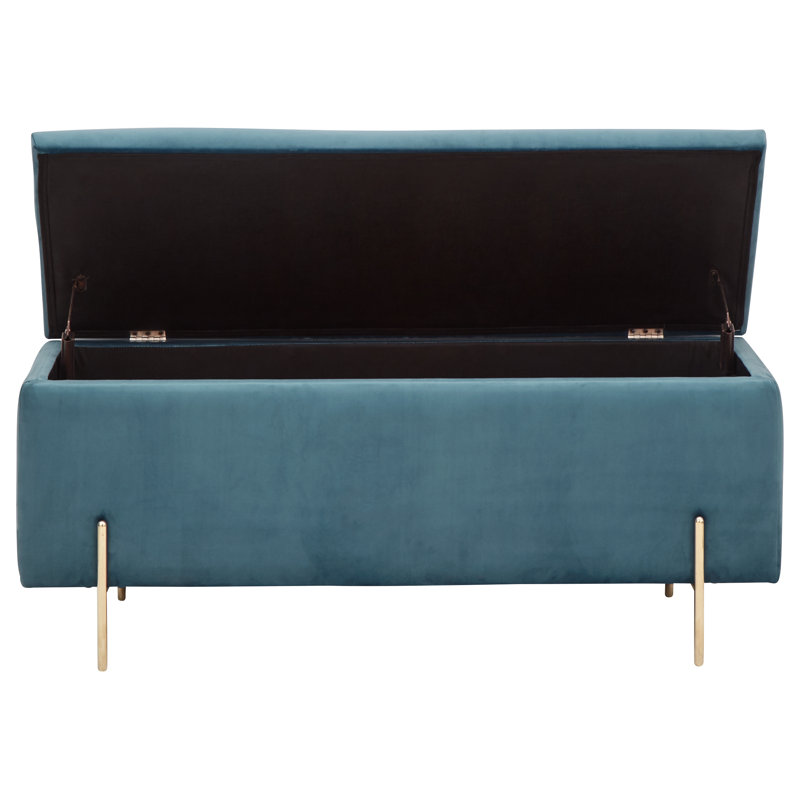 Baringer Upholstered Storage Bench, Teal